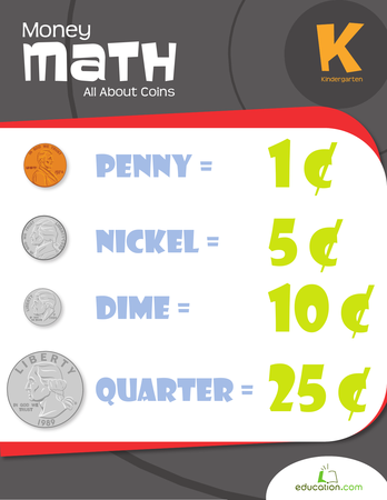 Kindergarten Math Workbooks: Money Math: All About Coins
