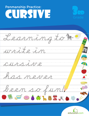 Third Grade Reading & Writing Workbooks: Penmanship Practice: Cursive